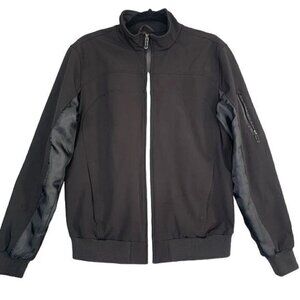 Zara Men’s Zip Front Two Tone Bomber Jacket - Black Size Large, 100% Polyester